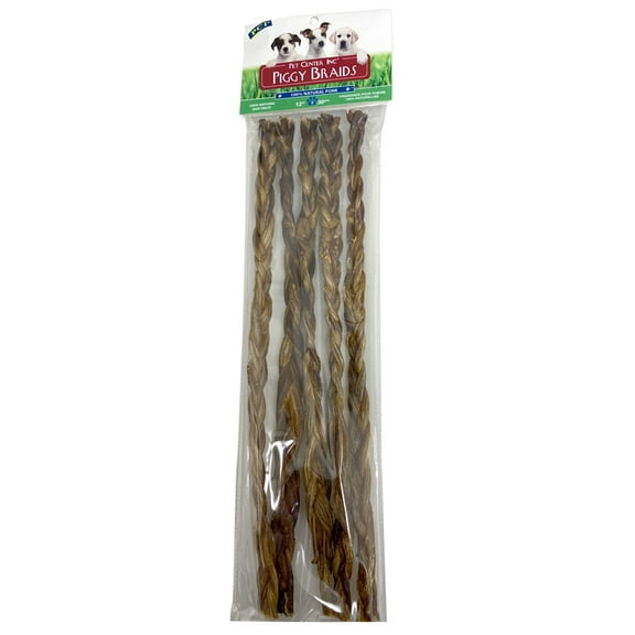 12" Piggy Braids 5ct - USDA Approved All-Natural Chew Treats