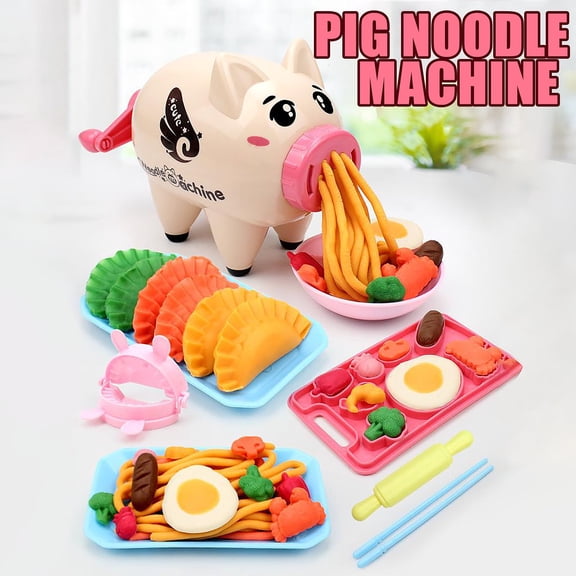 Piggy Noodle Maker Plasticine Play Dough Set For Kids With 6 Colors Clay Tools