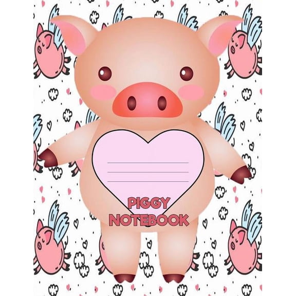 Piggy Notebook: Cute Pig Notebook 8.5" x 11" 100 Pages Handwriting And Sketch Paper (Paperback)