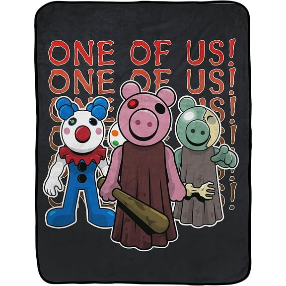 Piggy One Of Us Black 46x60 inch Silk Touch Throw, 100% Microfiber