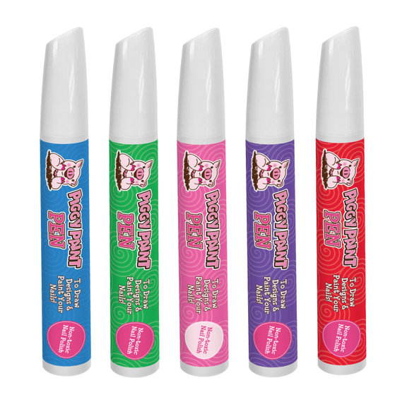 Piggy Paint 5-Pack Pen Bundle Non-toxic Kid-friendly Mess-free Nail Polish Pens