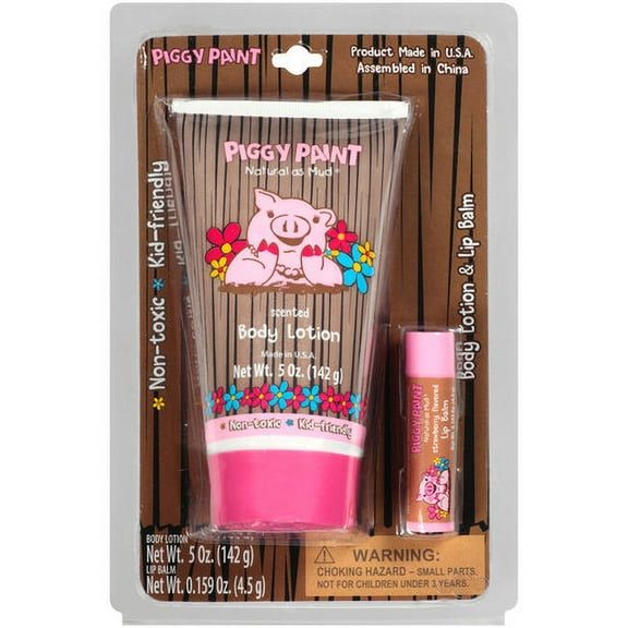 Piggy Paint Body Lotion (5 Oz) & Lip Balm (0.159 Oz)