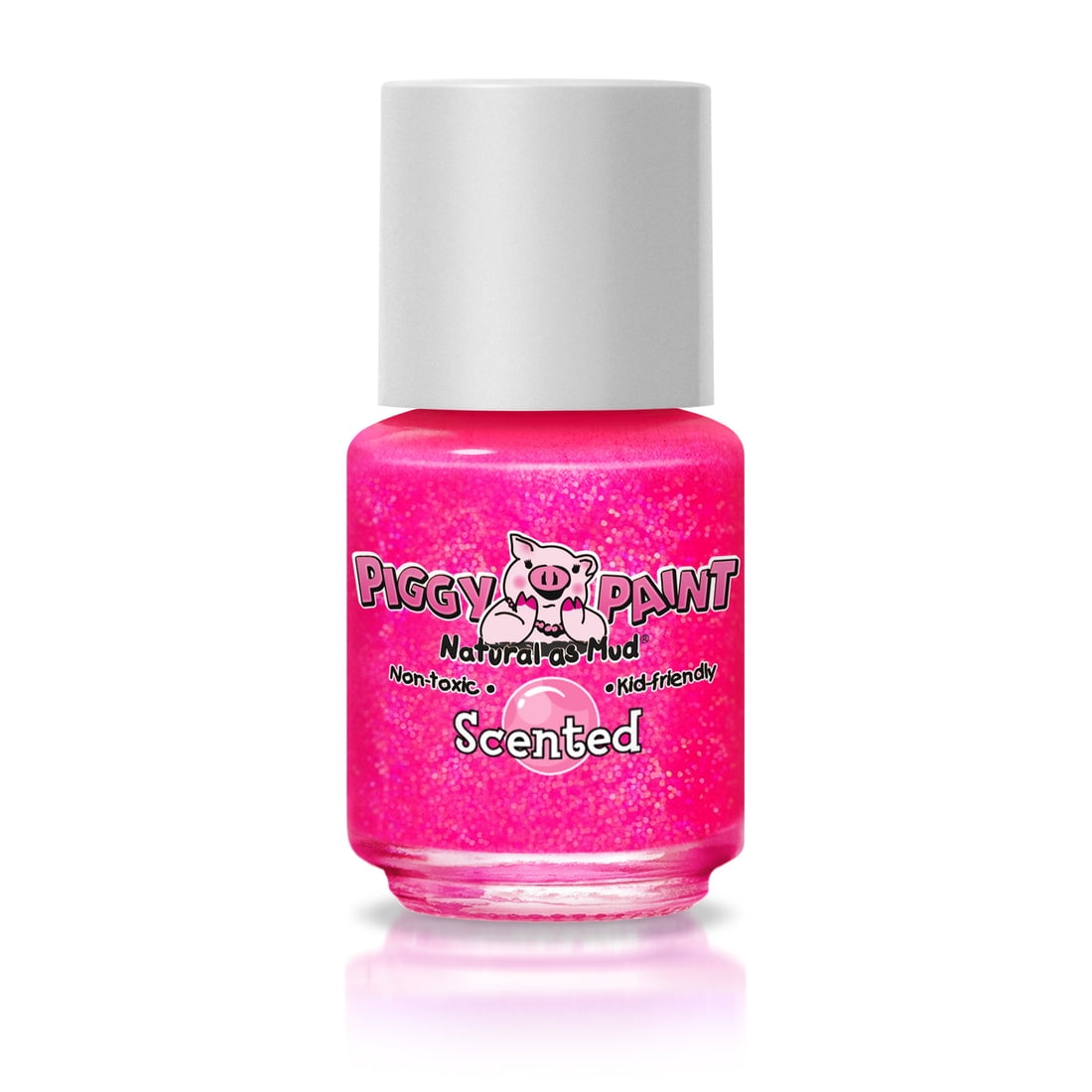 Piggy Paint - Bubble Gum Bash Scented Hot Pink Nail Polish for Kids - 0.25oz