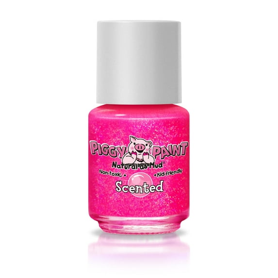 Piggy Paint - Bubble Gum Bash Scented Hot Pink Nail Polish for Kids - 0.25oz