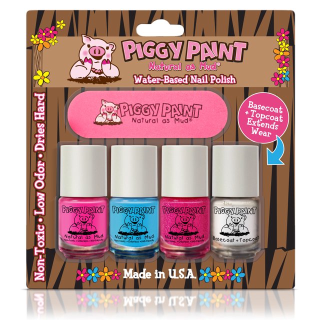 Piggy Paint Four Pack Nail Polish Set LOL, Seaquin, Glamour Girl