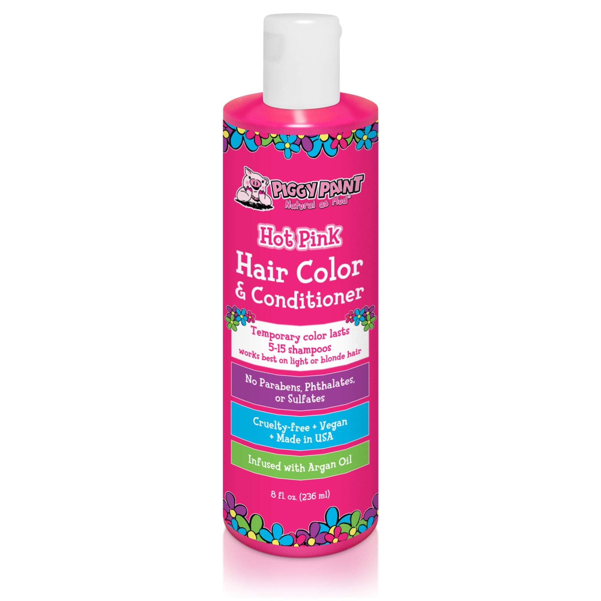 Piggy Paint Hot Pink Hair Color & Conditioner - 2-in-1 Kids Temporary Hair Color