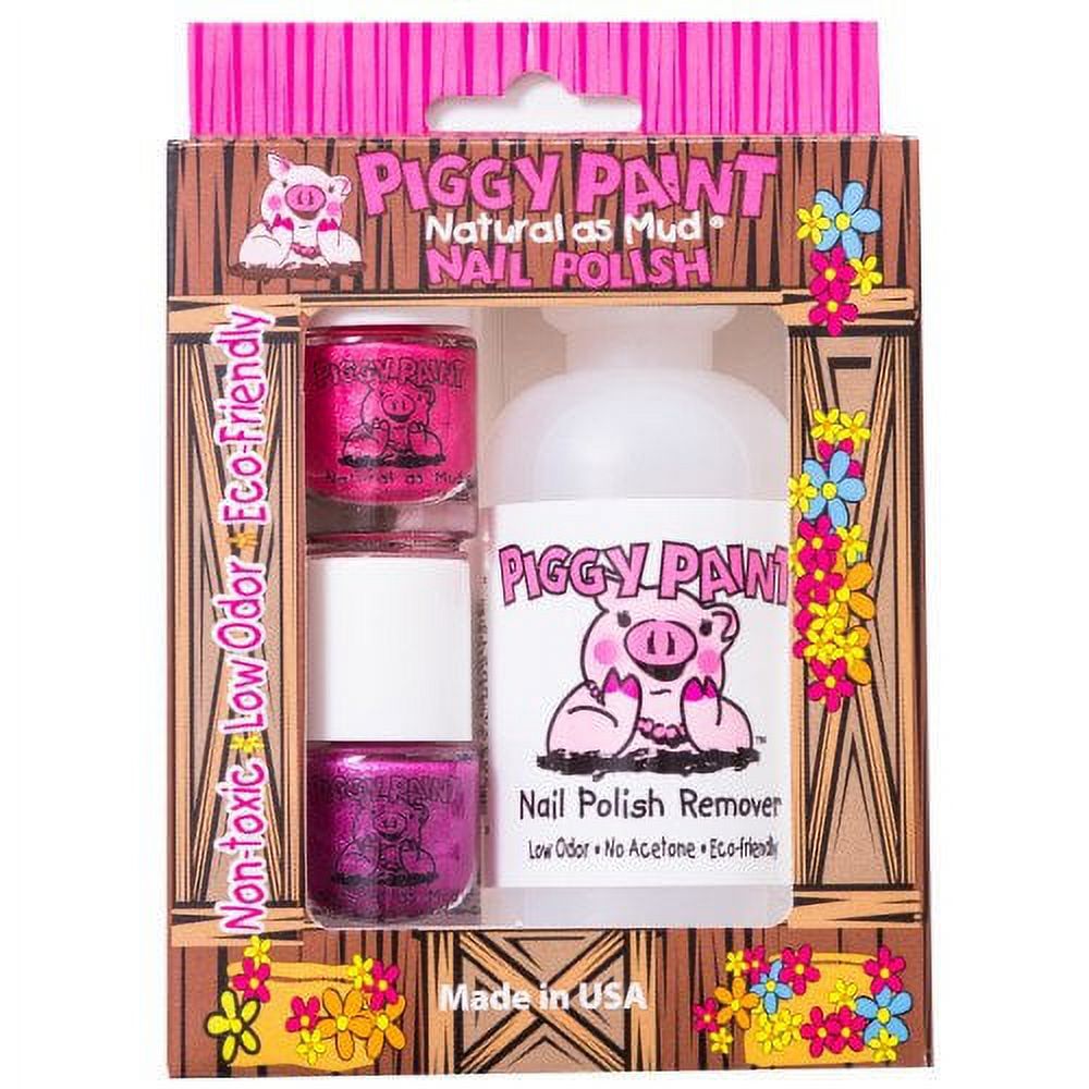 Piggy Paint Nontoxic Nail Polish Gift Set (2 Polishes/1 Remover