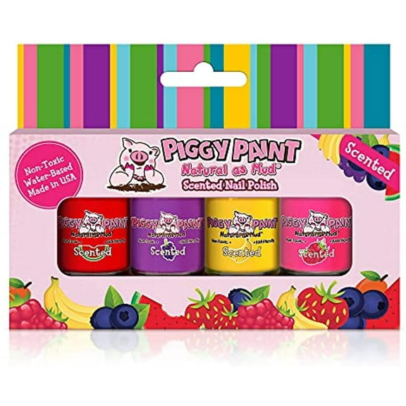 Piggy Paint Scented Silly Unicorns Gift Set, 4 Scented Nail Polishes for Kids
