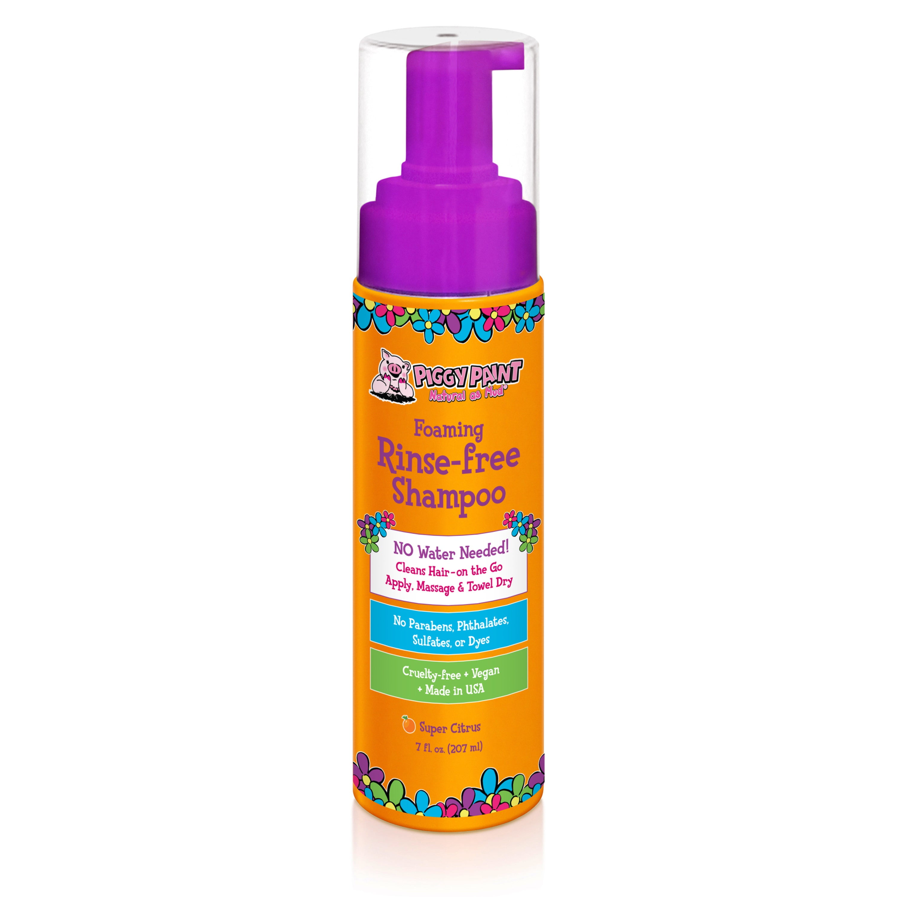 Piggy Paint Foaming Rinse Free Shampoo, Waterless, Kid-friendly, Super Citrus Scent