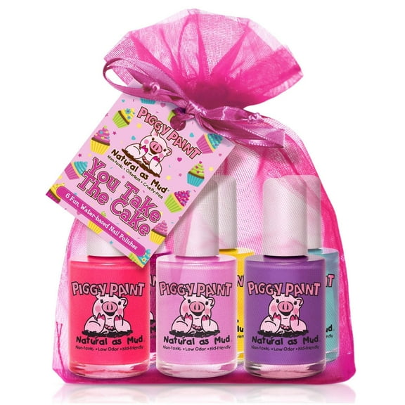 Piggy Paint You Take the Cake Gift Set, 6 full-size 0.5 oz. Kids Nail Polishes