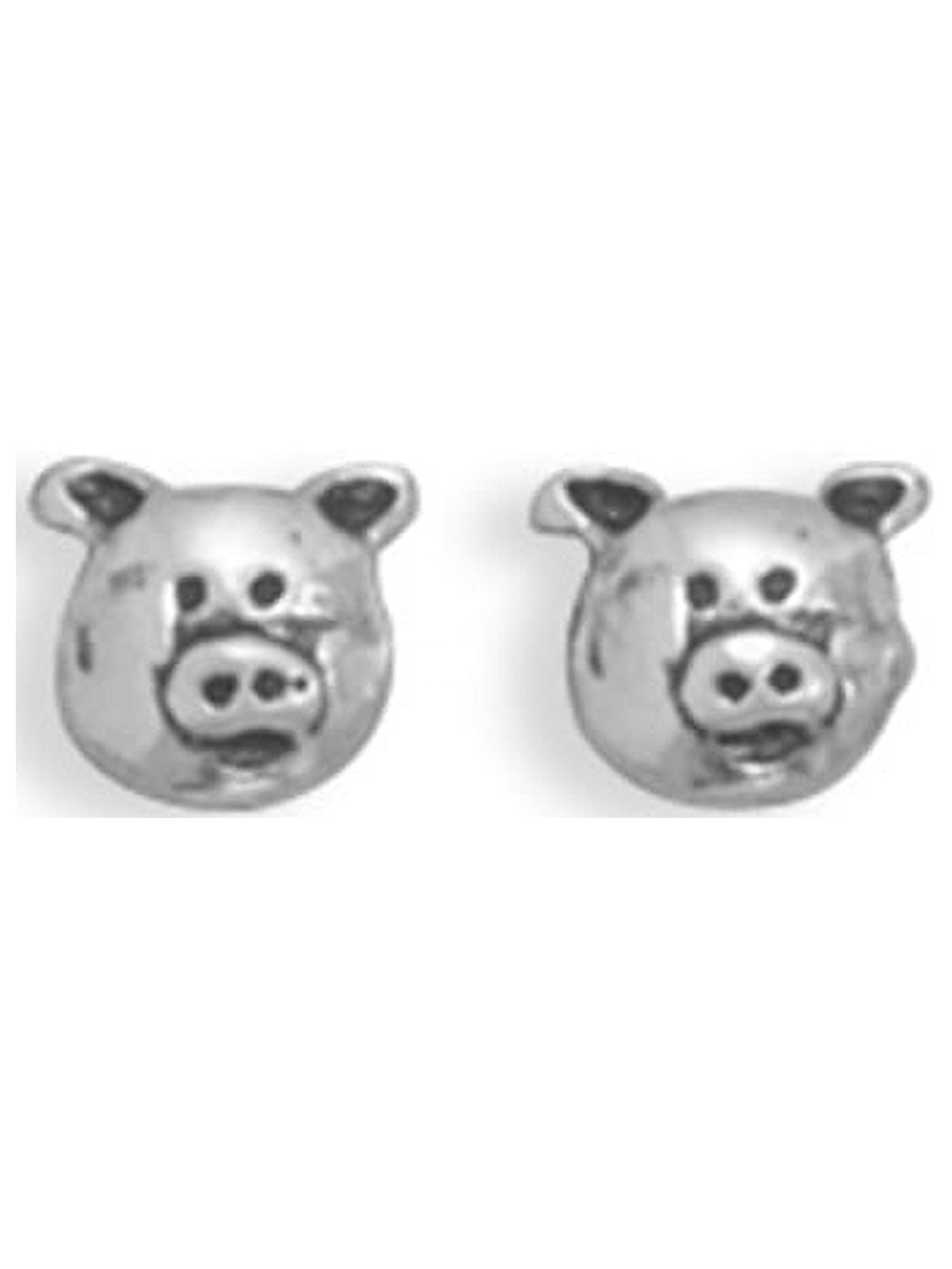 Piggy Pig Face Stud Earrings Sterling Silver Piggy Pig Face Stud Earrings Sterling Silver