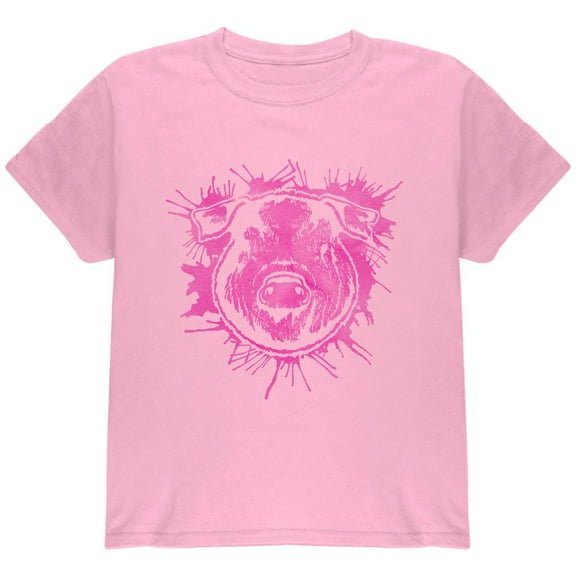 Piggy Pretty in Pink Youth T Shirt Light Pink YLG