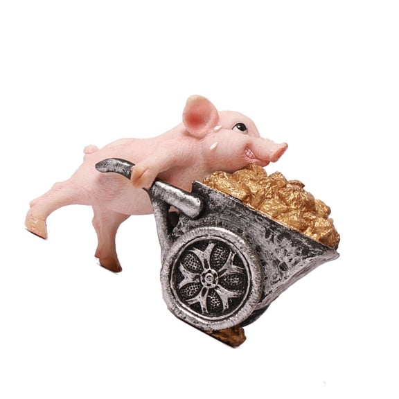 Piggy Statue Fortune Mining Pig Figurine Ornament for Home and Office Decors