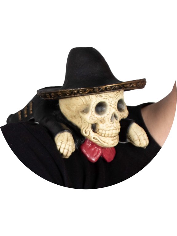 Piggyback Costume Mexican Catrin Charro Day of the Dead Shoulder Prop Latex Costume