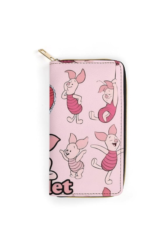 Piglet Cute Cartoon zippered PU card holder wallet 19.7x10.5cm