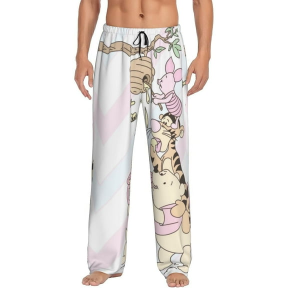 Piglet Men's Pajama Pant Soft Comfy Lounge Pj Bottoms Loose Elastic Waistband Adult Sleep Pants with Pockets Drawstring