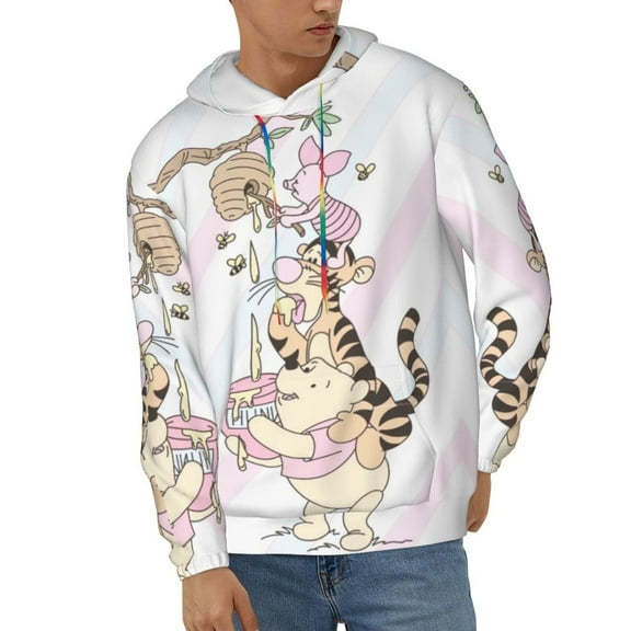 Piglet Unisex Hoodies 3D Print Hooded Sweatshirt for Men Women, Long Sleeve Fall Pullover Top with Pockets