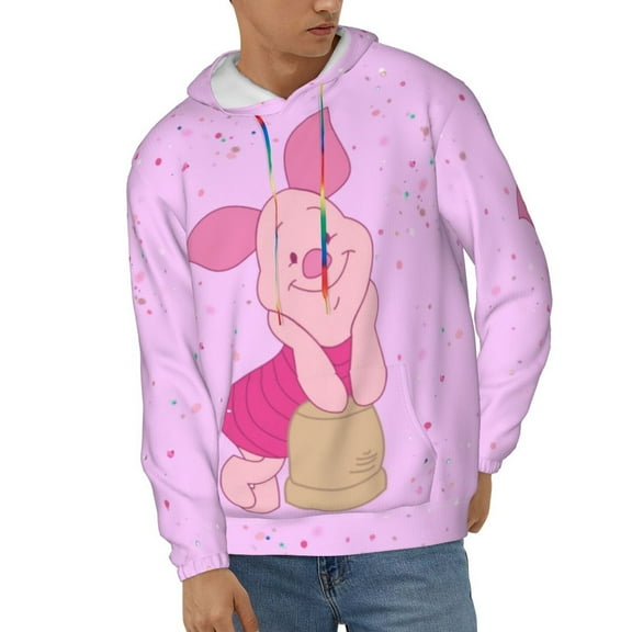 Piglet Unisex Hoodies 3D Print Hooded Sweatshirt for Men Women, Long Sleeve Fall Pullover Top with Pockets
