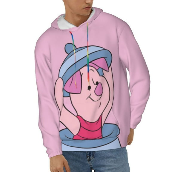 Piglet Unisex Hoodies 3D Print Hooded Sweatshirt for Men Women, Long Sleeve Fall Pullover Top with Pockets