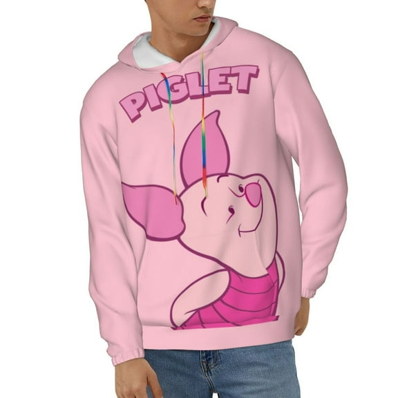 Piglet Unisex Hoodies 3D Print Hooded Sweatshirt for Men Women, Long Sleeve Fall Pullover Top with Pockets