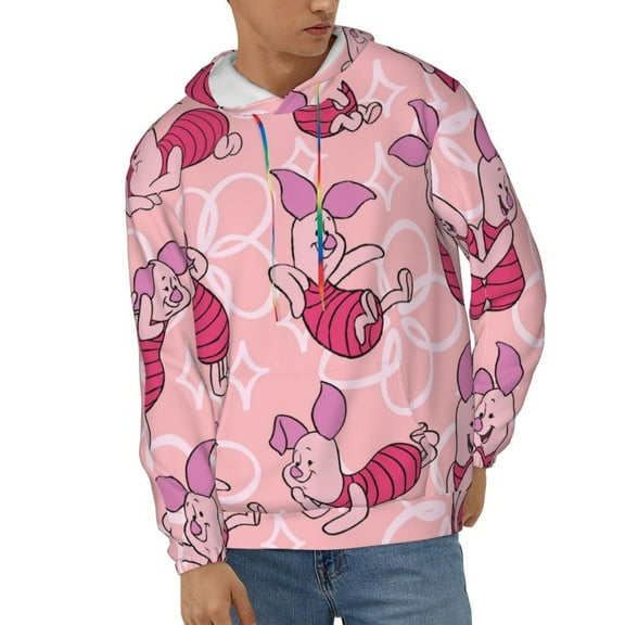 Piglet Unisex Hoodies 3D Print Hooded Sweatshirt for Men Women, Long Sleeve Fall Pullover Top with Pockets