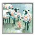 thumbnail image 1 of Piglet in Flock of Sheep Adorable Farm Animal Animals & Insects Framed Art Print Wall Art, 17x17, 1 of 7