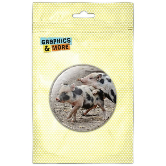 Piglets Chasing Refrigerator Button Magnet