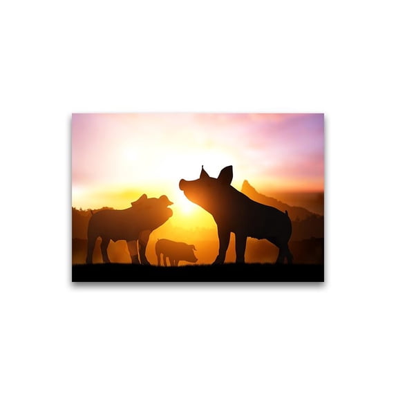 Piglets Over Beautiful Sunset Poster -Image by Shutterstock