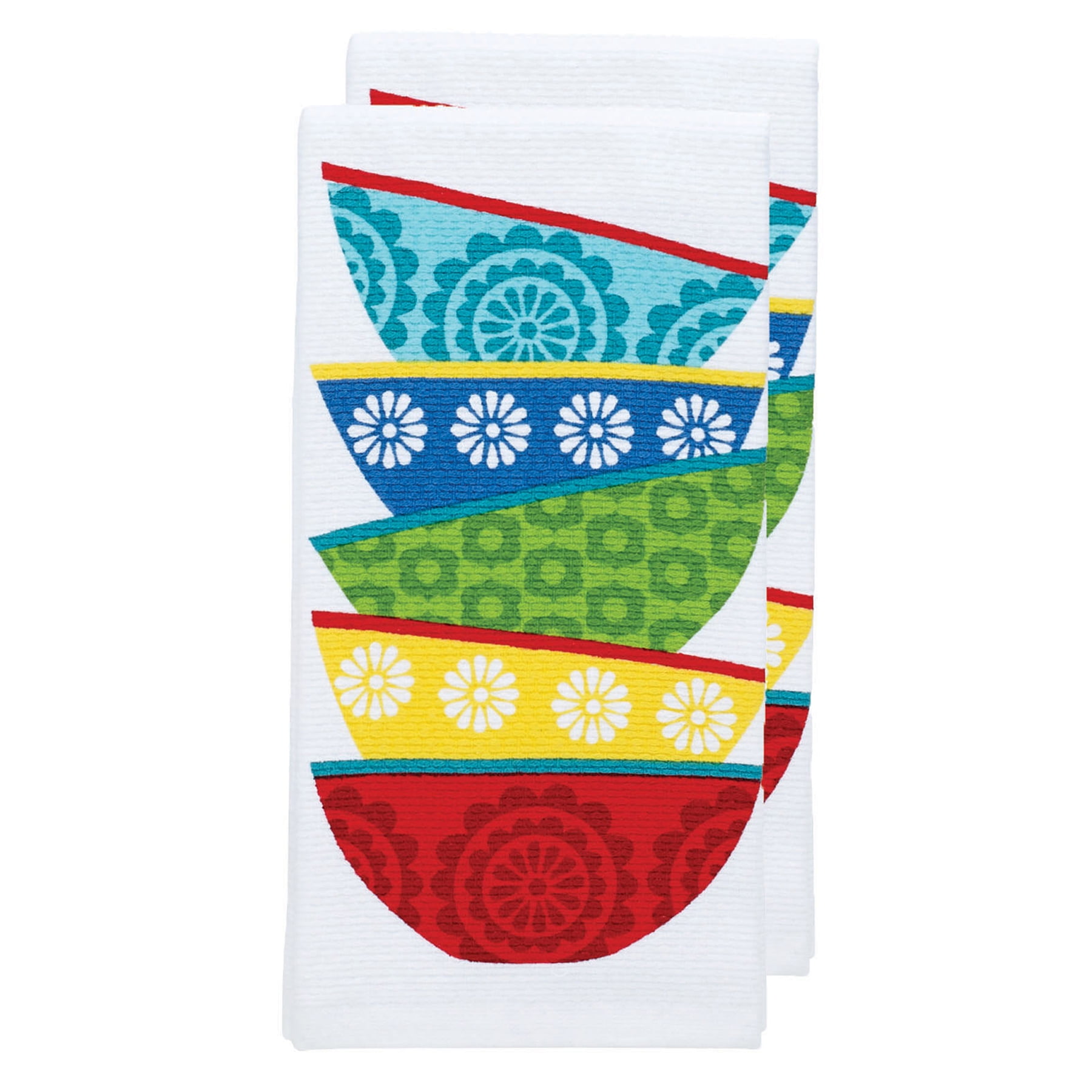 Colorful Cotton Dual-Purpose Kitchen Dish Towel Set, 2-Pack