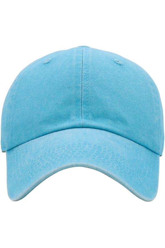 Pigment Washed Cotton Cap Baseball Caps Hat Adjustable Polo Style Plain Solid