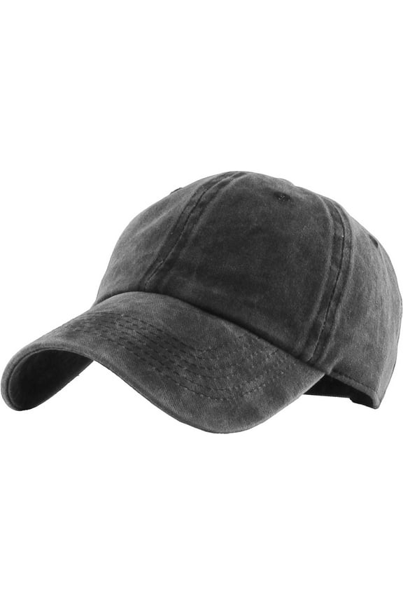 Pigment Washed Cotton Dad Hat Baseball Cap Adjustable Polo Style