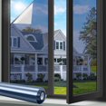 thumbnail image 1 of Pigo Window Privacy Film One Way Window Tint for Home, Removable Reflective Heat Sun Blocking Anti UV Glass Door Covering, Mirror Tinting Film House Office, 23.6 x 78.5 inches, Blue Silver, 1 of 8