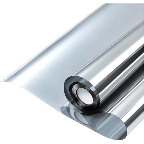 Pigo Window Privacy Film One Way Window Tint for Home, Removable Reflective Heat Sun Blocking Anti UV Glass Door Covering, Mirror Tinting Film House Office, 17.5 x 78.5 inches, Silver