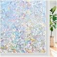 thumbnail image 1 of Pigo Window Privacy Film Rainbow Film Decorative Window Sticker, 3D Static Stained Glass Cling Tint for Home Heat Control Non-Adhesive, 23.6 x 78.7 inches, 1 of 10