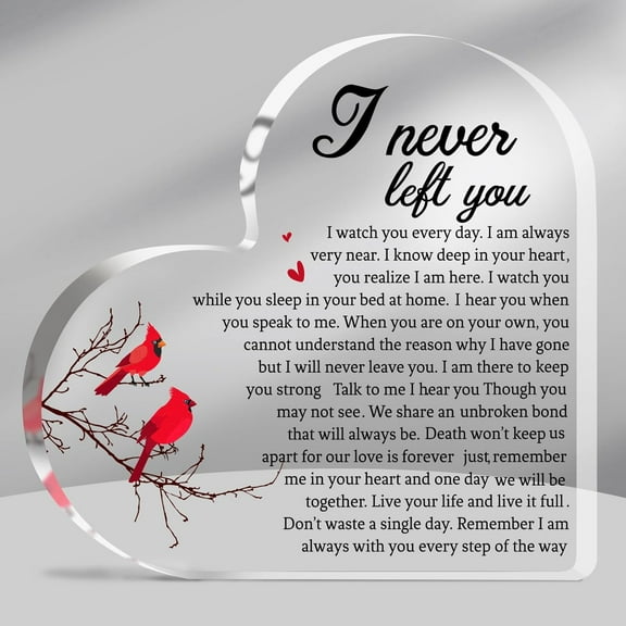 Pigort In Memory of Loved One Gifts- Memorial Gift for Loss of Mother Father Husband Son, Acrylic Memorial Gift, I Never Left You Acrylic 6X6INCH