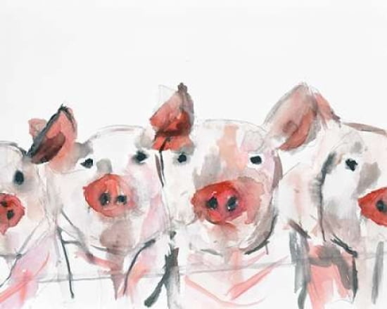 Pigs Canvas Art - Melissa Lyons (24 x 30)