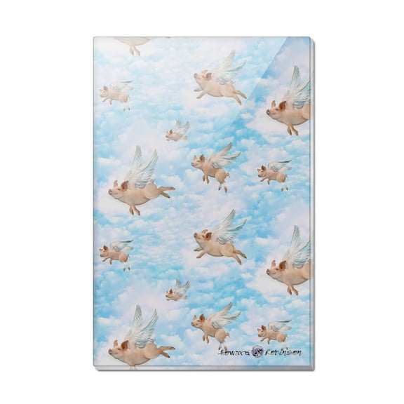 Pigs Could Fly Flying Clouds Sky Pattern Rectangle Acrylic Fridge Refrigerator Magnet