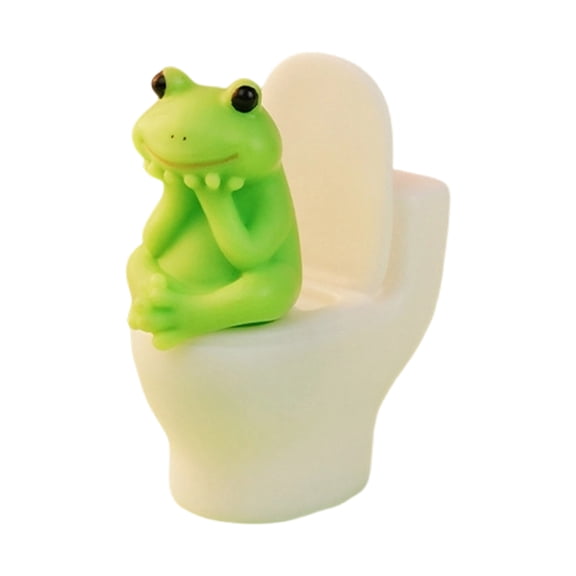 Pigs/Frogs Figurine Toilet Thinking Pigs Statue Sculpture Table Ornament Garden Decors Fairys Garden Accessories