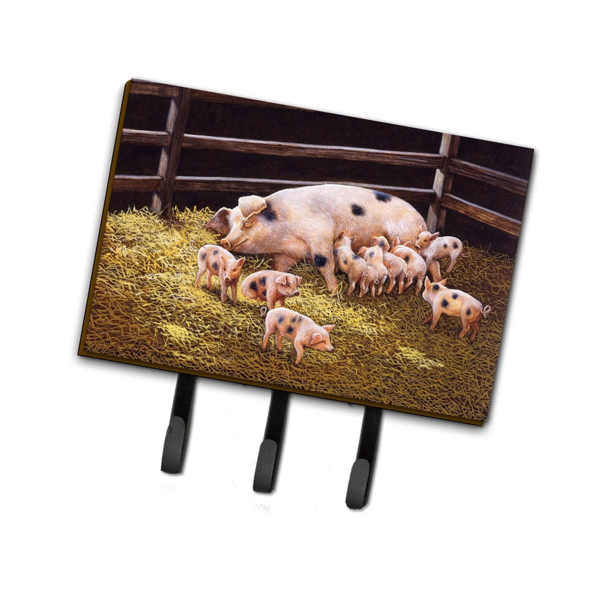 Key Rack Pig Pigs Piglets at Dinner Time Leash or Key Holder - Walmart.com