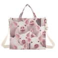 thumbnail image 1 of Pigs Pink Corduroy Tote Bag Handbag Large Messenger Bag Shoulder Crossbody Zipper Bag Purse, 1 of 8