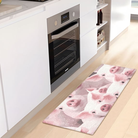 Pigs Pink Luxury Kitchen Rug Non Slip Bathroom Plush Mat Shaggy Bedroom Carpet 39"x20"