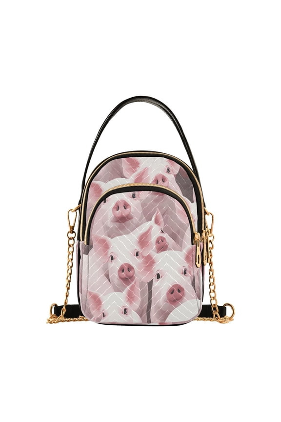 Pigs Pink Women Quilting Handbags Shoulder Bag Cross Body Bag with Crossbody Strap Hobo Bags Chain Strap