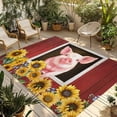 thumbnail image 1 of Pigs Sunflowers Outdoor Rug for Patio/Deck/Porch, Non-Slip Large Area Rug 5 x 7 Ft, Farmhouse Red Barn Flowers Animals Indoor Outdoor Rugs Washable Area Rugs, Reversible Camping Rug Carpet Runner, 1 of 8