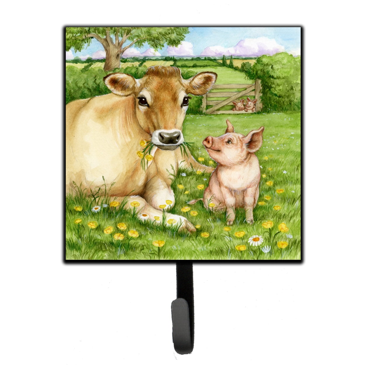 Key Rack Pig Pigs and Cow Good Friends Leash or Key Holder - Walmart.com