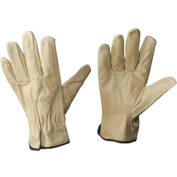 Pigskin Leather Drivers Gloves, Natural - Large - 3 Pairs per Case