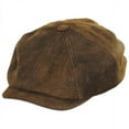 thumbnail image 1 of Pigskin Leather Newsboy Cap - S  - Brown, 1 of 4