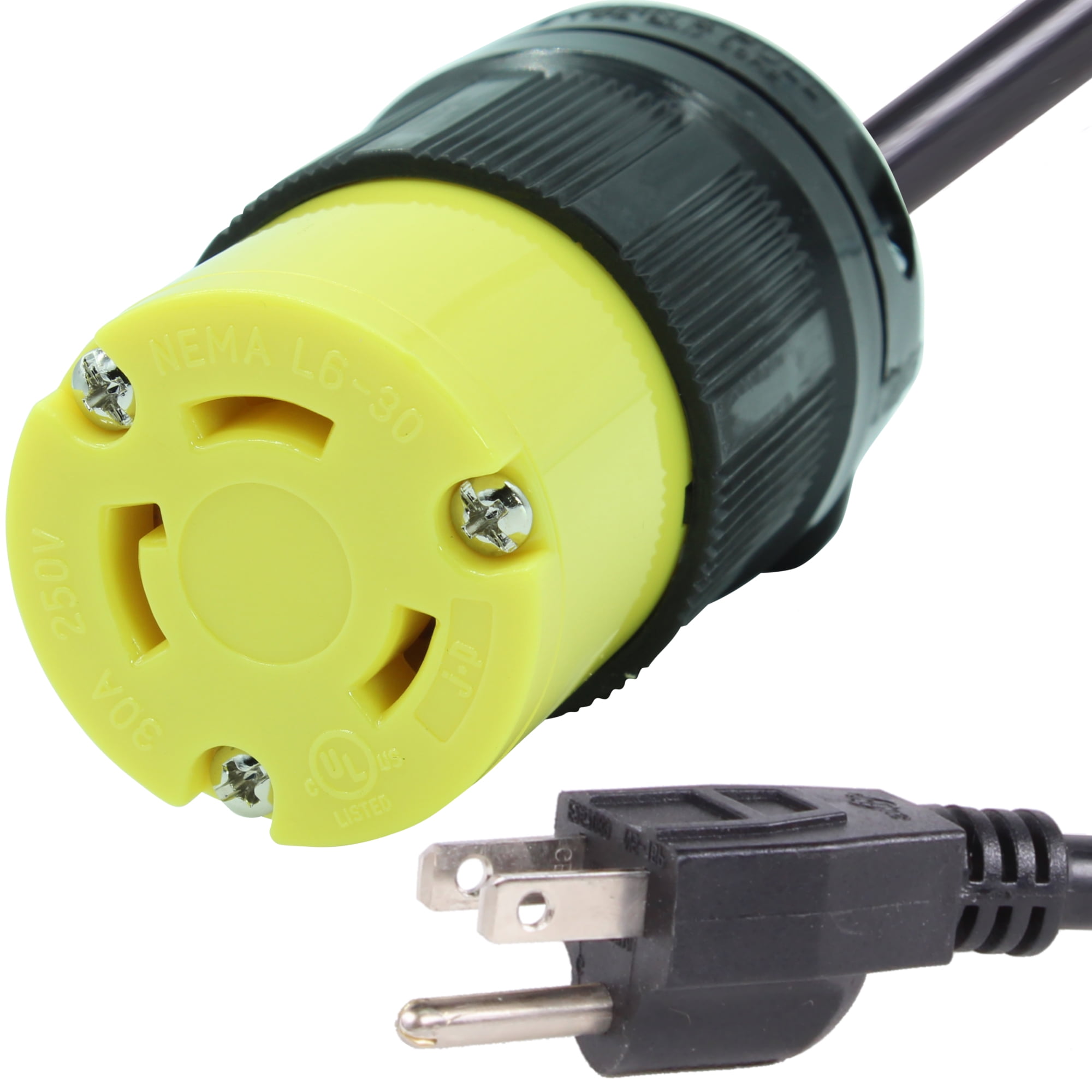 Pigtail 220V to 110V Outlet Adapter 2FT or 10FT for Plasma Cutters Welders. Plug into Standard Household Outlet 3 Prong Welding Extension Cord