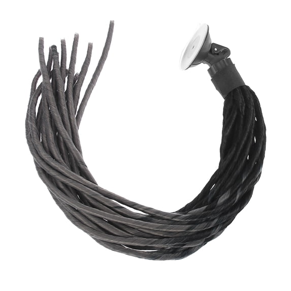 Pigtail Ramp Gradient Braids Ponytail Helmet Decoration with Suction Cup for Bike Motorcycle Black Gray