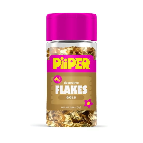 Piiper Decorative Flakes Gold Decorative use only, Non-toxic