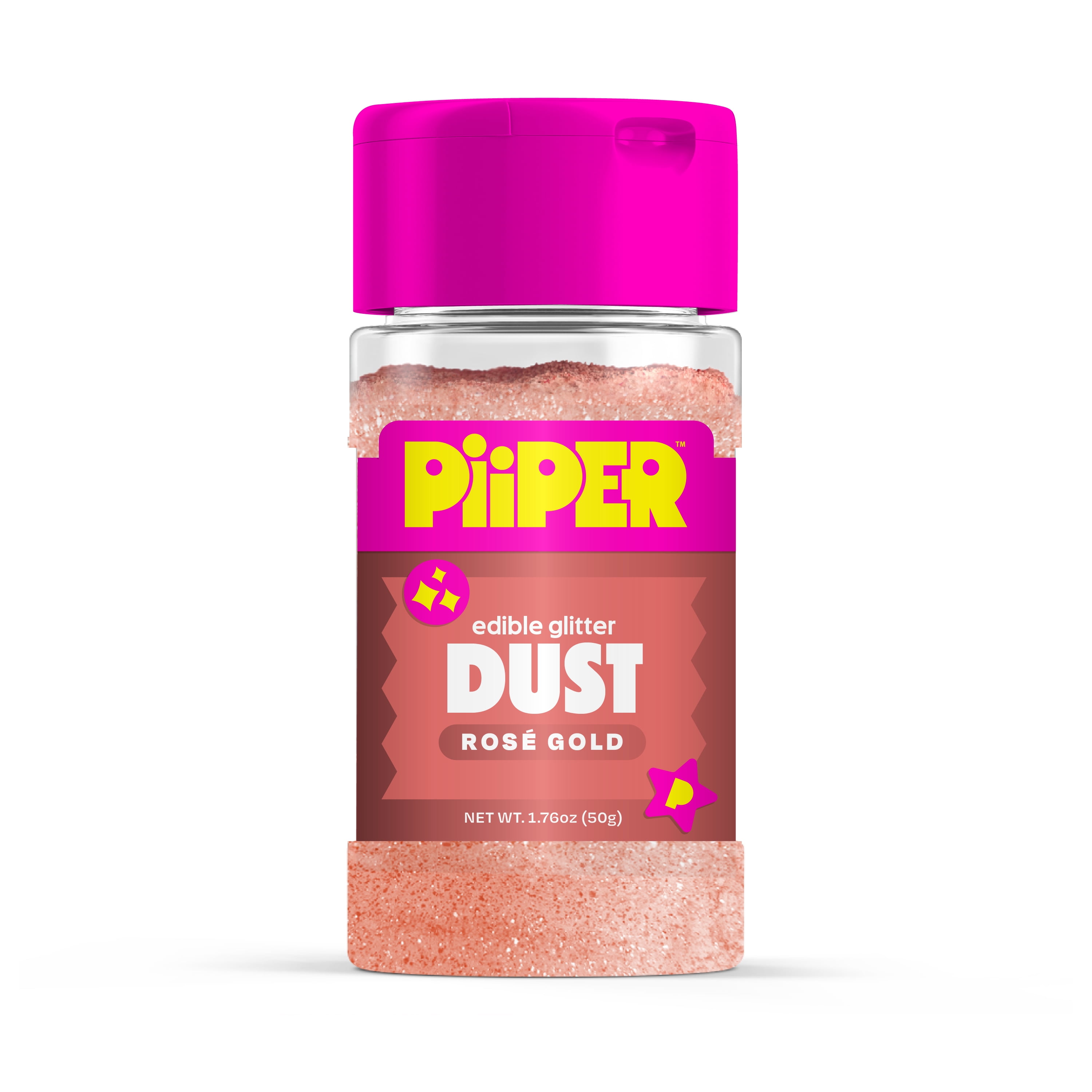 Piiper Edible Dust Rose Gold, Edible glitter dust, Shake to apply, for desserts, drinks & treats